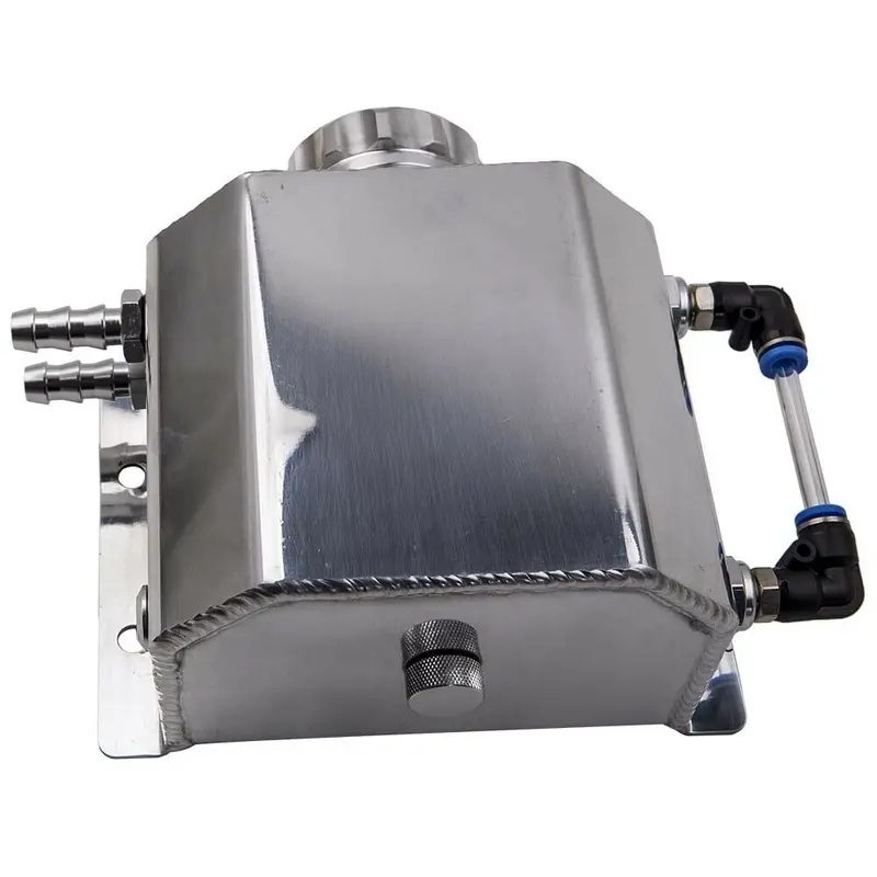 1000Ml Silver Aluminum Coolant Radiator Overflow Recovery Water Tank Bottle 1L 1