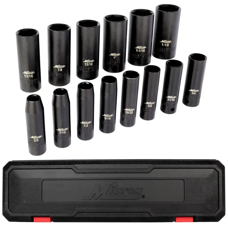 1300-Ss-04 1/2" Drive Deep 3/8"-1-1/8" Sae Impact Socket Set (14-Piece) 1