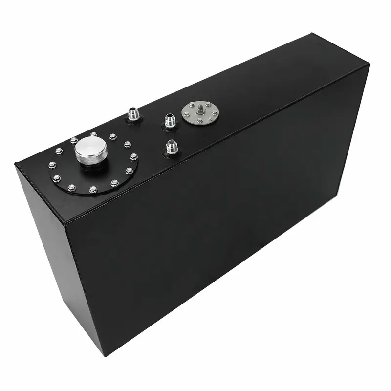 17 Gallon / 65 L Slim Race Fuel Cell Gas Tank W/ Level Sender Top-Feed Black 1