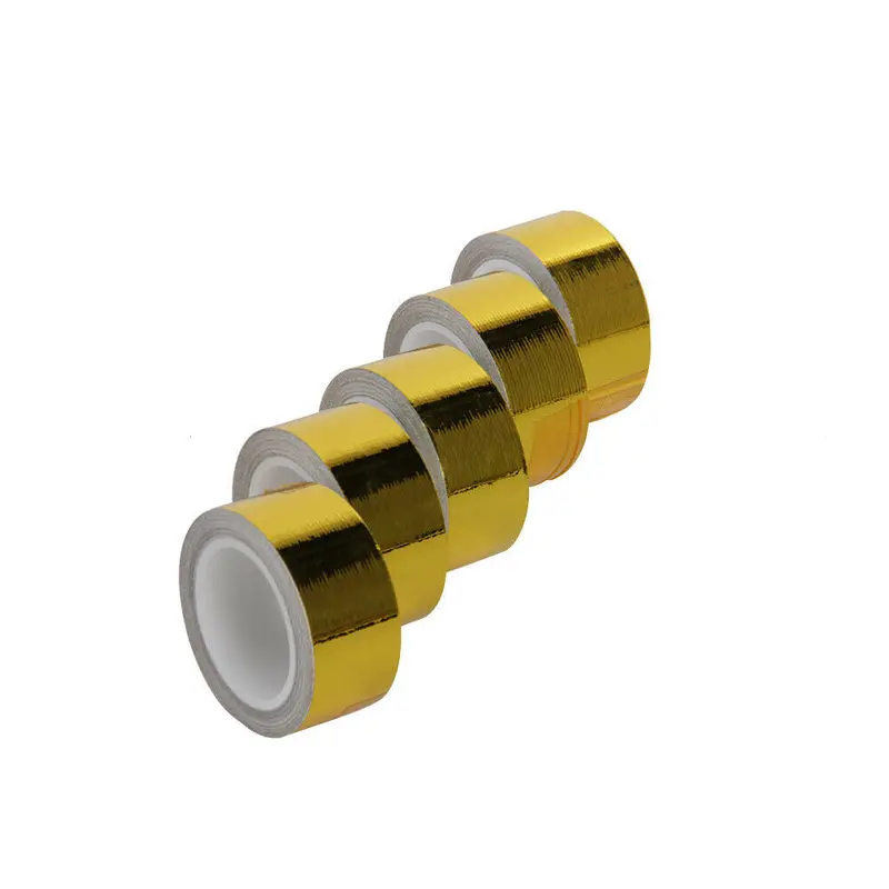 1"X16ft Car Continuous Gold Reflective Heat Shield Self Adhesive Wrap Tape 5Pc 1