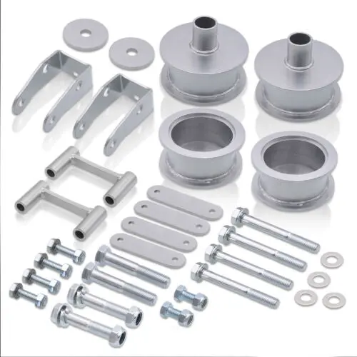 2" Front Rear Full Lift Kit Silver+Shock Extender For 2007-2018 Jeep Wrangler Jk 1