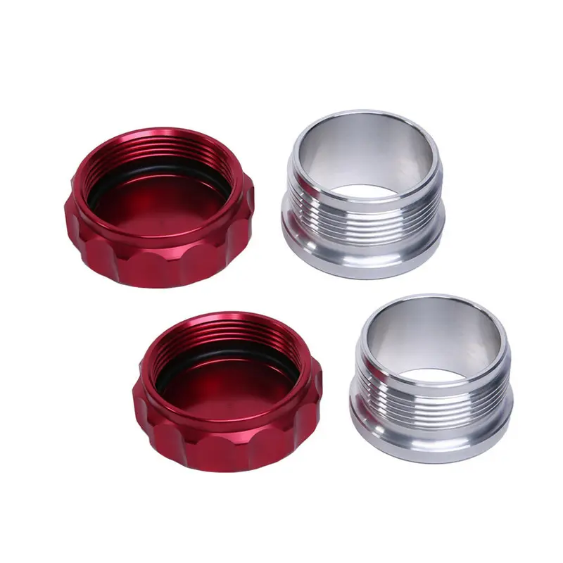 2 × 2In Billet Aluminum Alloy Fuel Cap Weld On Filler Neck Oil Tank Cap Red 1