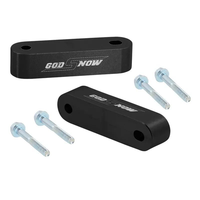 2Pcs Jdm Hood Vent Solid Aluminum Spacer Riser Kit Black + Bolts For Honda Acura 1