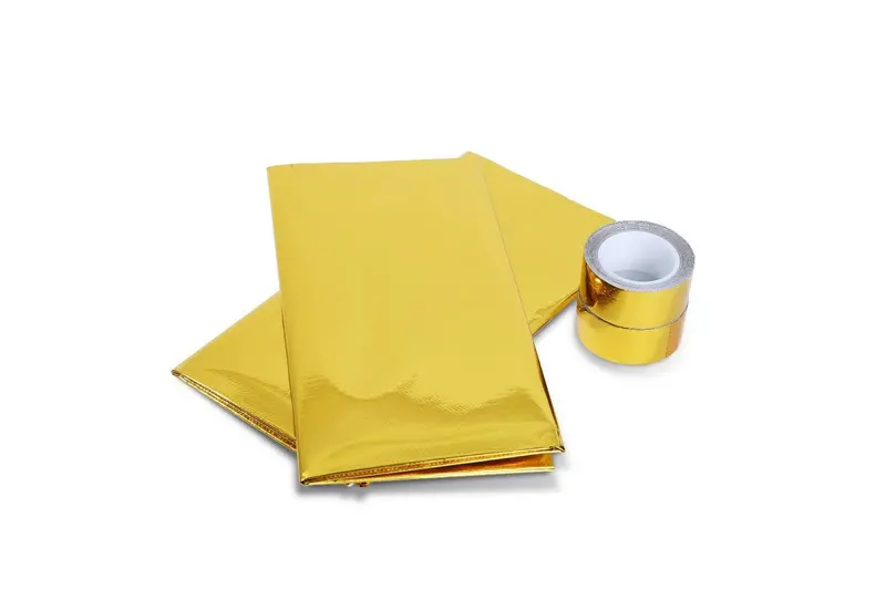 2×Self Adhesive Reflect A Gold Heat Wrap Barrier 20'' X 20' 'Piece 2× Cool Tape 1