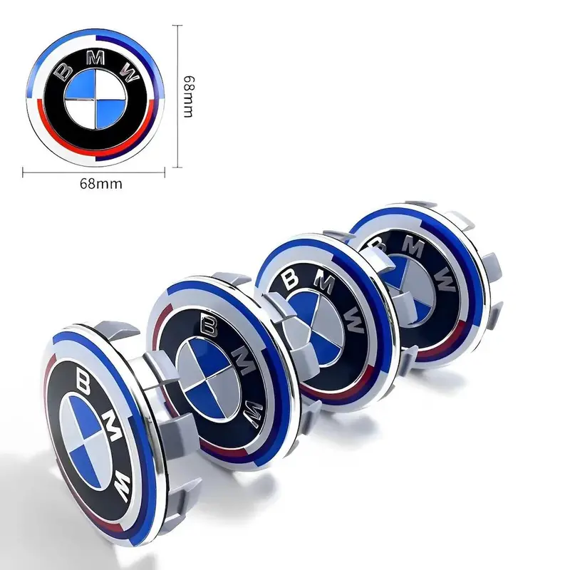 4X Centre Roue Bmw Édition 50E Anniversaire 68Mm Cache Moyeu Jante Auto À Clipser 1