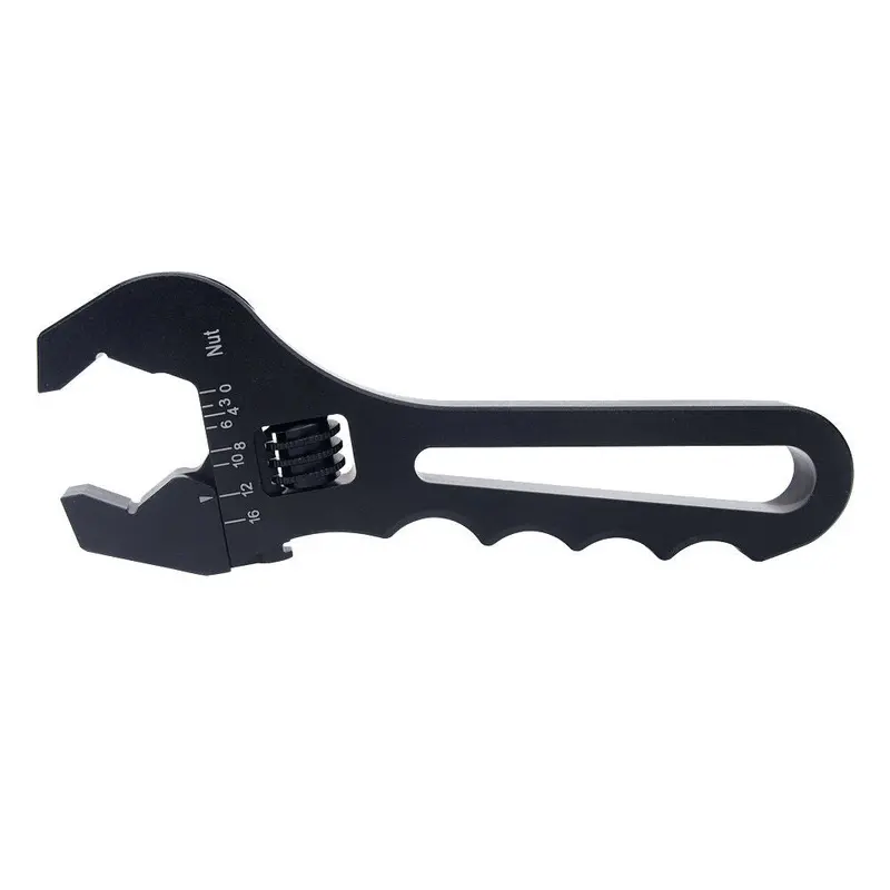 Adjustable An Hose Fitting Wrench Aluminum Lightweight Spanner Adapter End Black 1