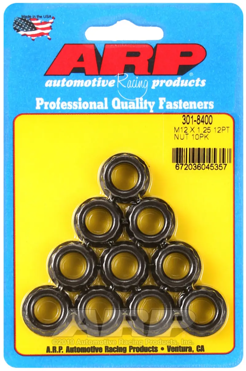 Arp 12Mm X 1.25 16Mm Socket 12Pt Nut Kit (10 Pack) 1