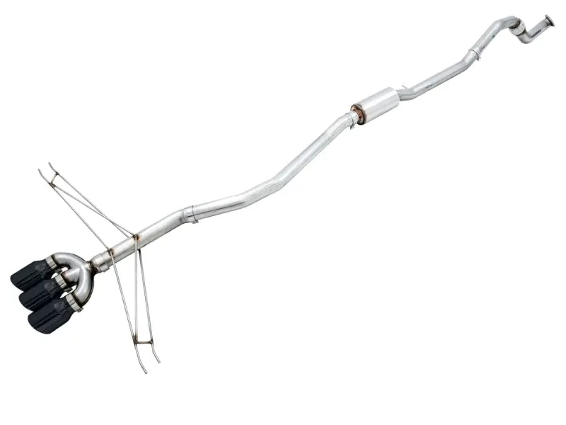 Awe Tuning 2016+ Honda Civic Si Track Edition Exhaust W/Front Pipe & Triple Diamond Black Tips 1