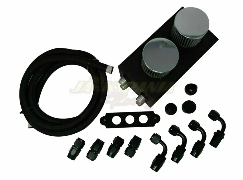 Battery Relocation Oil Catch Can For Ek Eg Crx Dc2 Si Type R 4 Port 10An Hoses 1