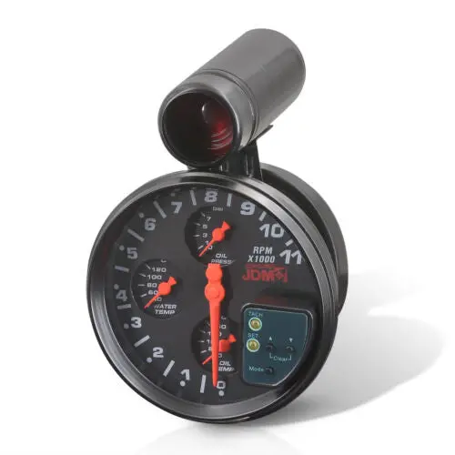 Black 4In1 5" 11K Jdm Tachometer Oil & Water Temp Oil Pressure Gauges For Toyota 1