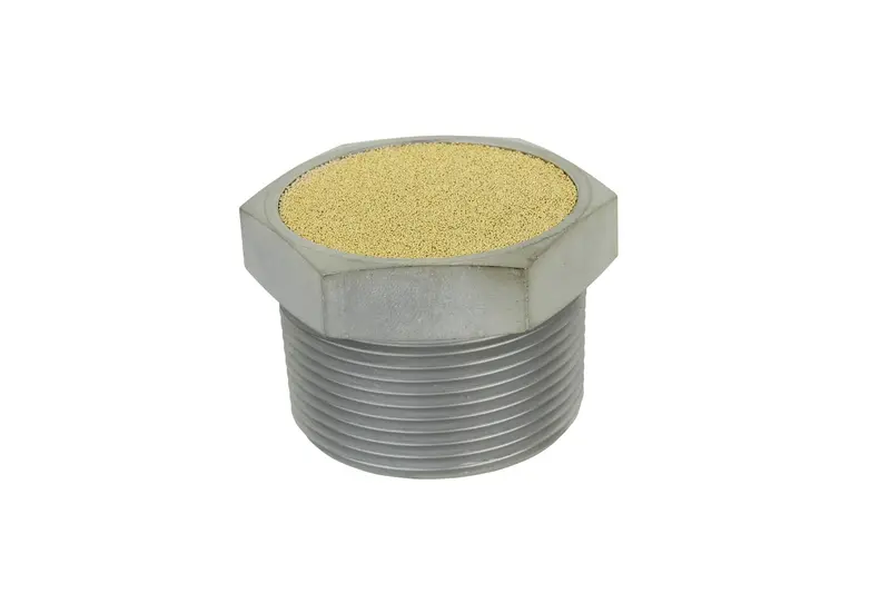 Breather Vent Pneumatic Muffler, 1- 1/2” Mnpt - 40 Micron Sintered Bronze Silencer/Diffuse Air & Noise Reducer 1