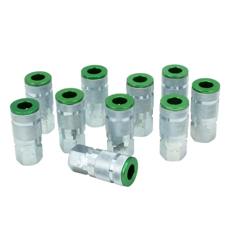 Colorfit® Couplers (A-Style, Green) - 1/4" Npt Female (Box Of 10) 1