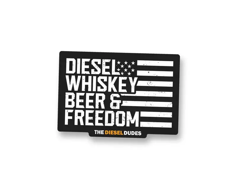 Diesel Whiskey Beer & Freedom Sticker 1