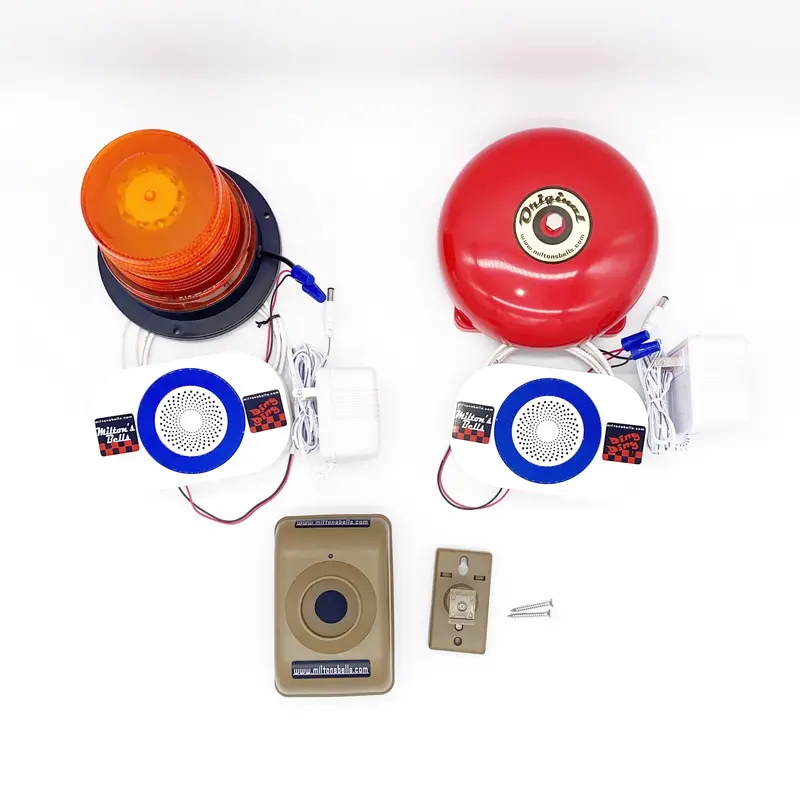 Driveway Motion Sensor Alarm Kit – Wireless Detection With Receiver Chimes, Strobe Light, And Original Bell™ For Heavy Traffic Areas 1