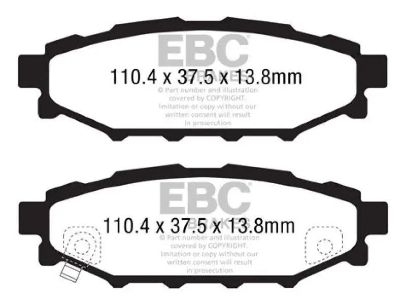 Ebc 08-10 Subaru Impreza 2.5 Bluestuff Rear Brake Pads 1