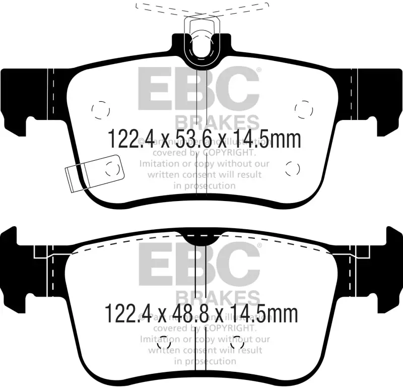 Ebc 2016+ Honda Civic Coupe 1.5L Turbo Ultimax2 Rear Brake Pads 1
