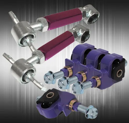 For 88-1995 Honda Civic Adjustable Front & Rear Adjustable Camber Kit Purple 1