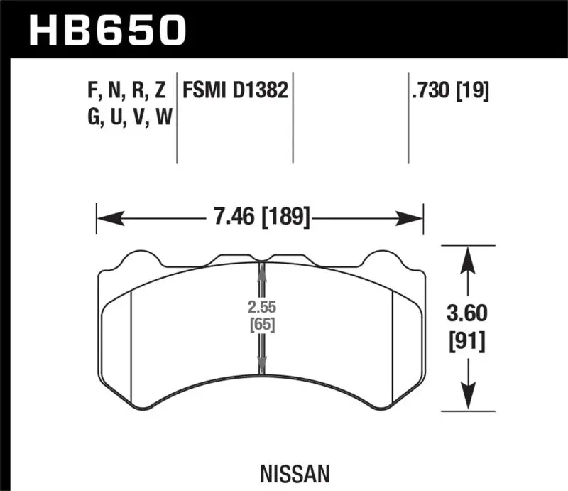 Hawk 09-11 Nissan Gt-R Dtc-60 Motorsports Front Brake Pads 1