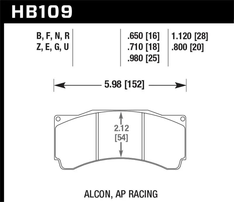 Hawk Ap Racing Cp5810/5890/5895/6078 / Coleman Series Iv Dtc-70 Race Brake Pads 1