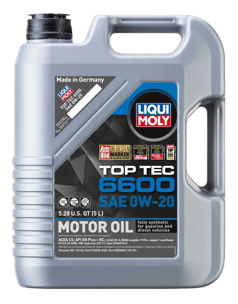 Liqui Moly 5L Top Tec 6600 Motor Oil Sae 0W20 1