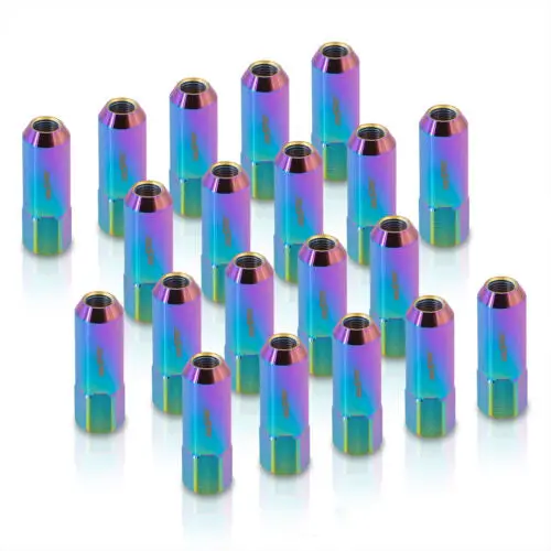 M12 X 1.5Mm Open End Long Extended Mounted Lug Nuts Wheel Rim Anodized Neo 1
