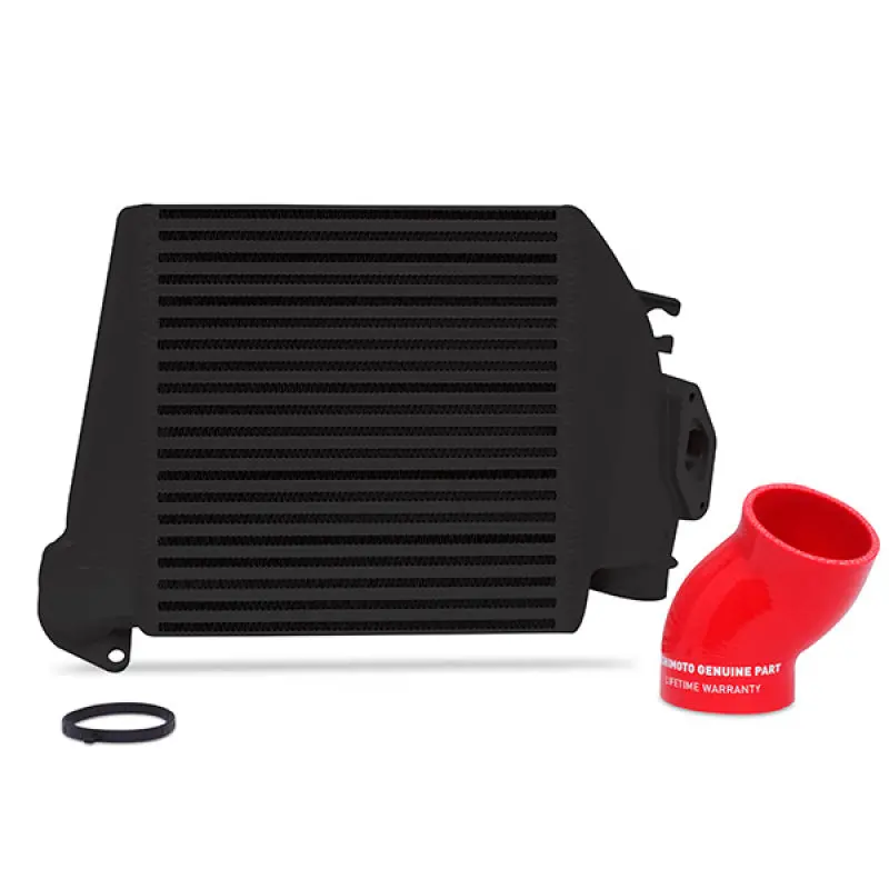 Mishimoto 08-14 Subaru Wrx Top-Mount Intercooler Kit - Powder Coated Black & Red Hoses 1
