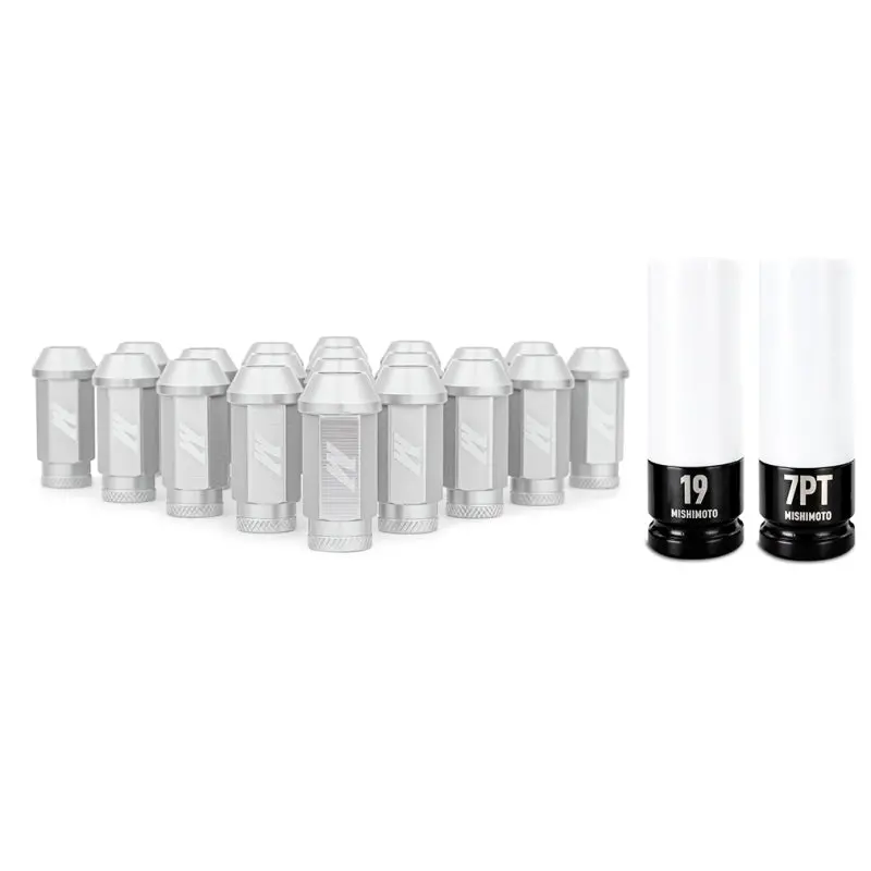 Mishimoto Aluminum Locking Lug Nuts M12x1.5 20Pc Set Silver 1