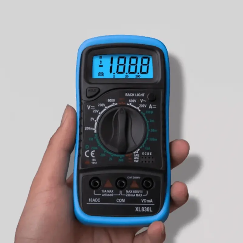 Multimètre Numérique Portable Xl830l Lcd Rétro-Éclairé, Ampèremètre, Voltmètre, Testeur De Tension Ohmetre 600V  Ac / Dc 1