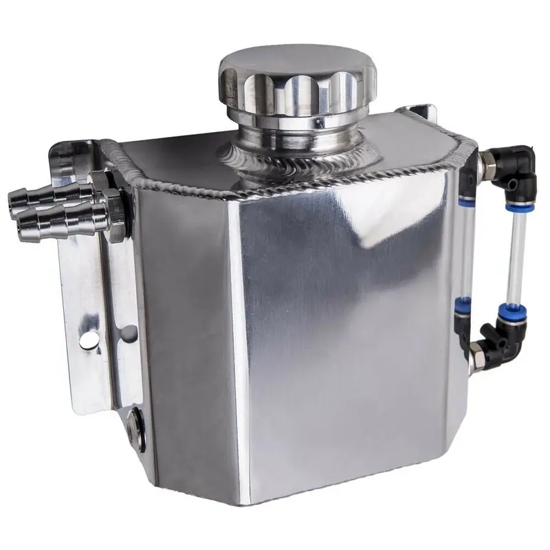 New 1000Ml Aluminum Coolant Radiator Overflow Recovery Water Tank Bottle+Cap 1L 1
