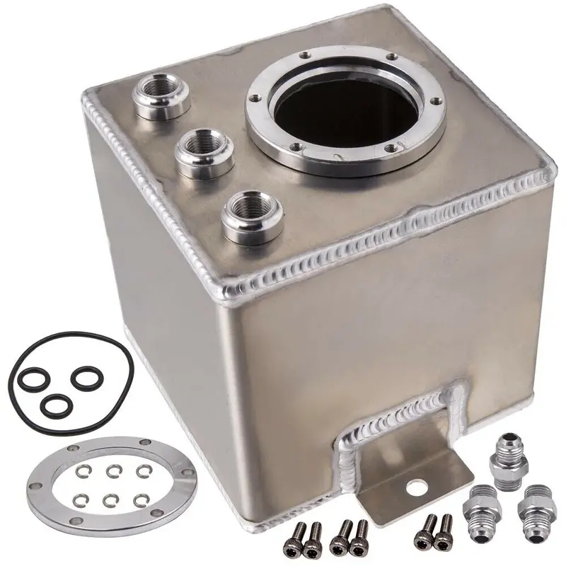 New High Flow 2L Fuel Surge Tank Billet Aluminum For Universal Inline Oil Pumps 1