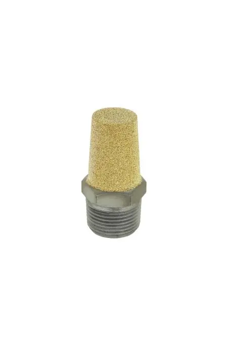 Pneumatic Exhaust Muffler, 3/4” Mnpt 40 Micron Sintered Bronze Silencer/Diffuse Air & Noise Reducer 1