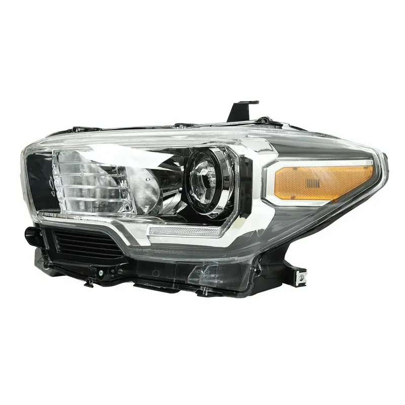 Projector Chrome Headlight Left Driver W/Led Drl For 16-20 Toyota Tacoma Black 1