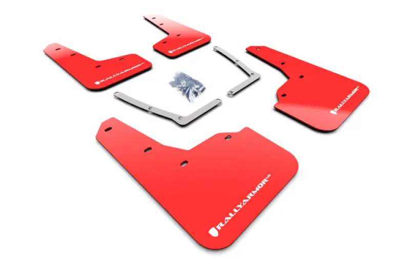Rally Armor 16-21 Honda Civic Si Coupe Red Ur Mud Flap W/ White Logo 1