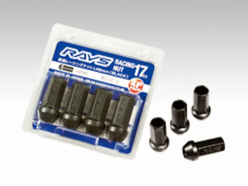 Rays 17 Hex L48 Racing Nut 12X1.5 - Black (4 Pieces) 1