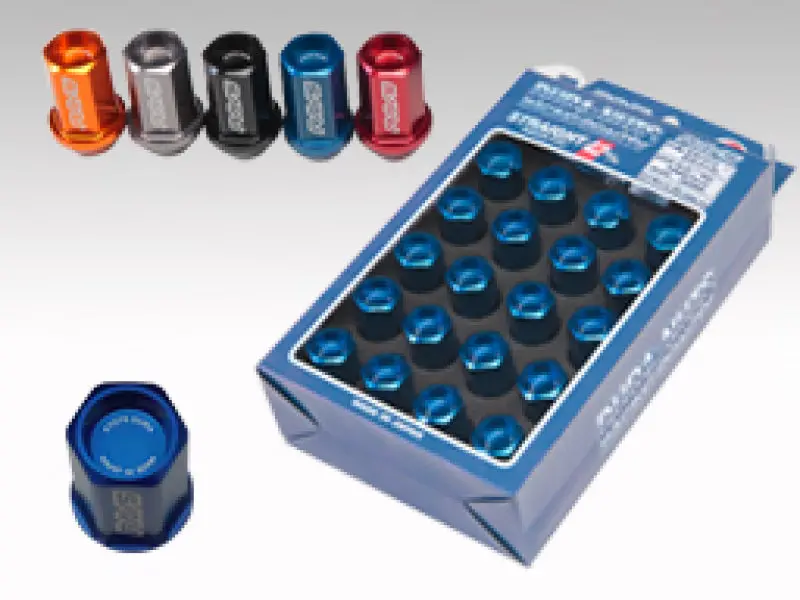 Rays Dura-Nut L42 Straight Type 14X1.50 Lug Nut Set 16 Lug 4 Lock Set - Blue 1