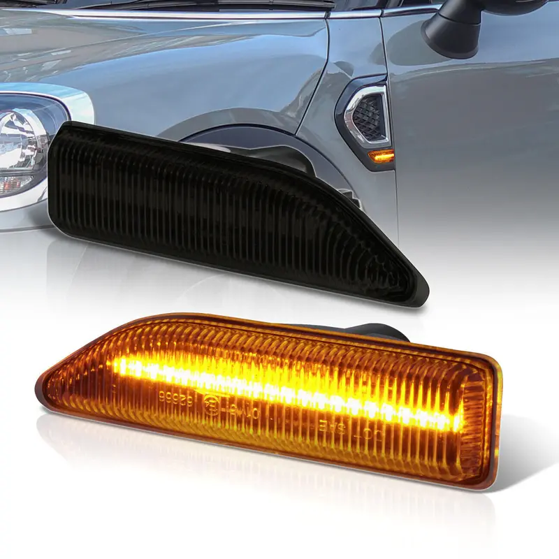 Smoke Led Front Fender Side Marker Light Lamps For 2017-2022 Mini Countryman F60 1
