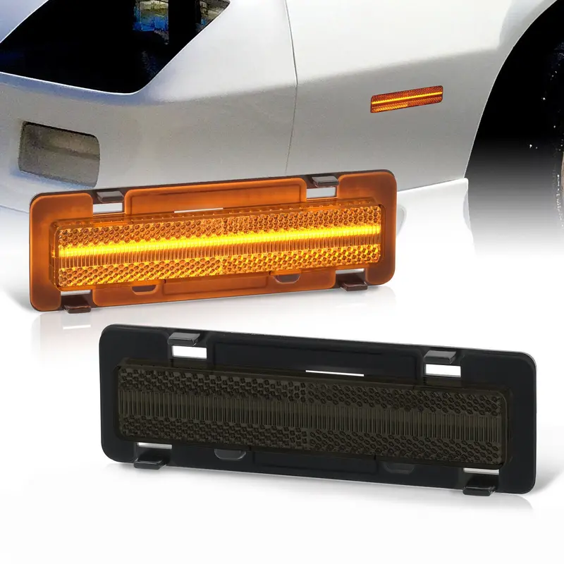Smoke Lens Led Turn Signal Side Markers Light Lamp For 1982-1992 Camaro Firebird 1