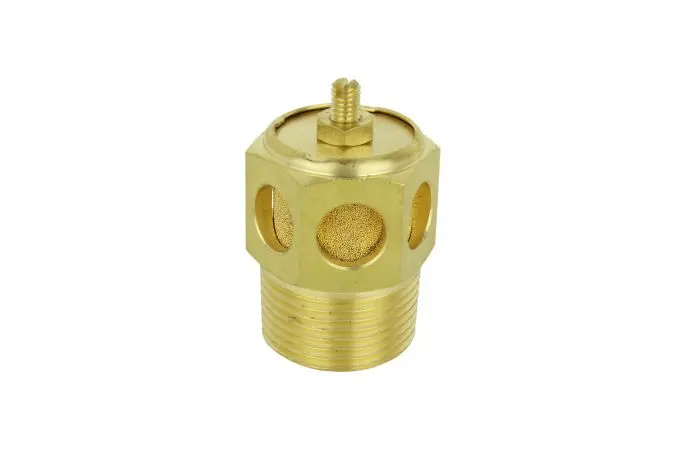 Speed Control Exhaust Muffler, 1” Mnpt - 40 Micron Sintered Bronze Silencer/Diffuse Air & Noise Reducer 2