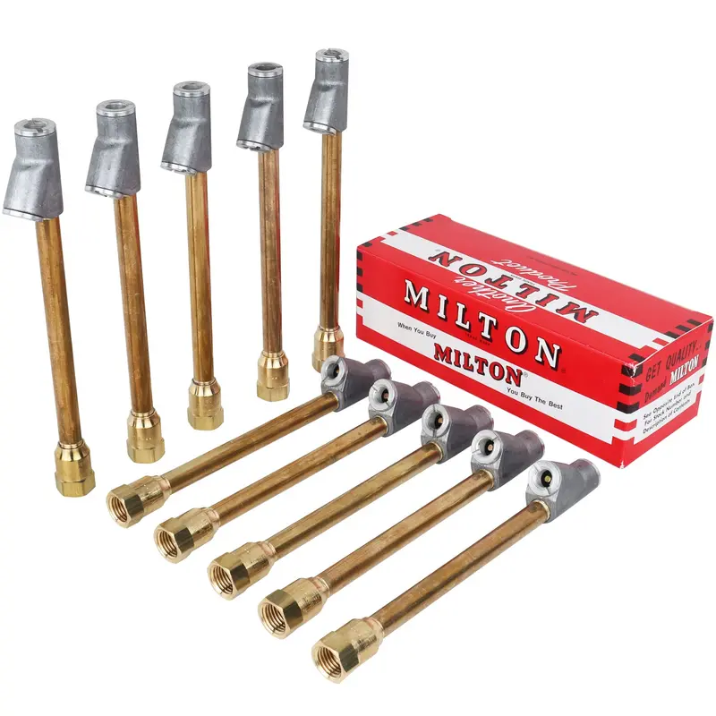 Straight Foot Dual-Head Air Chuck Tire Pressure Gauge, 1/4" 2