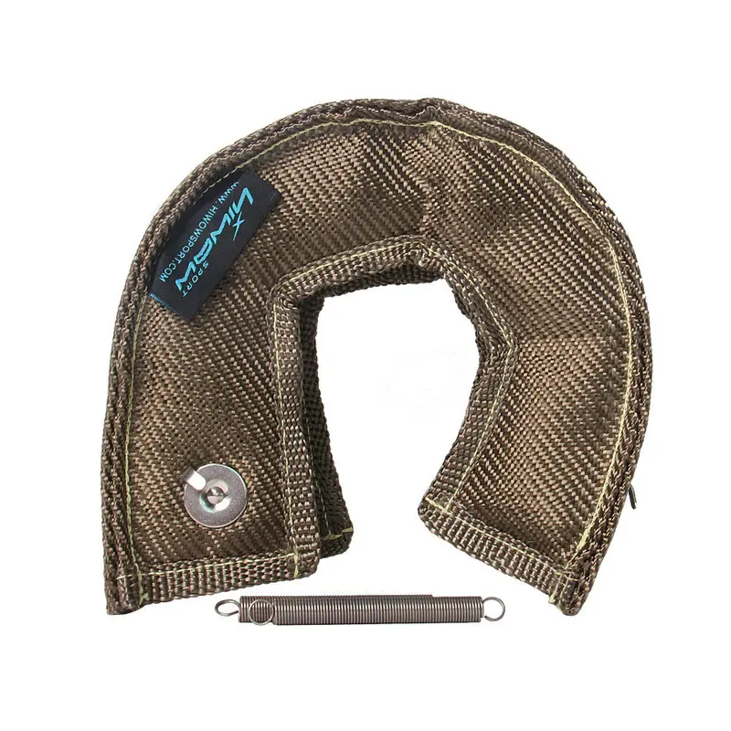 Titanium T3 Fiber Turbo Blanket Heat Shield Barrier Turbocharger Cover Wrap 1