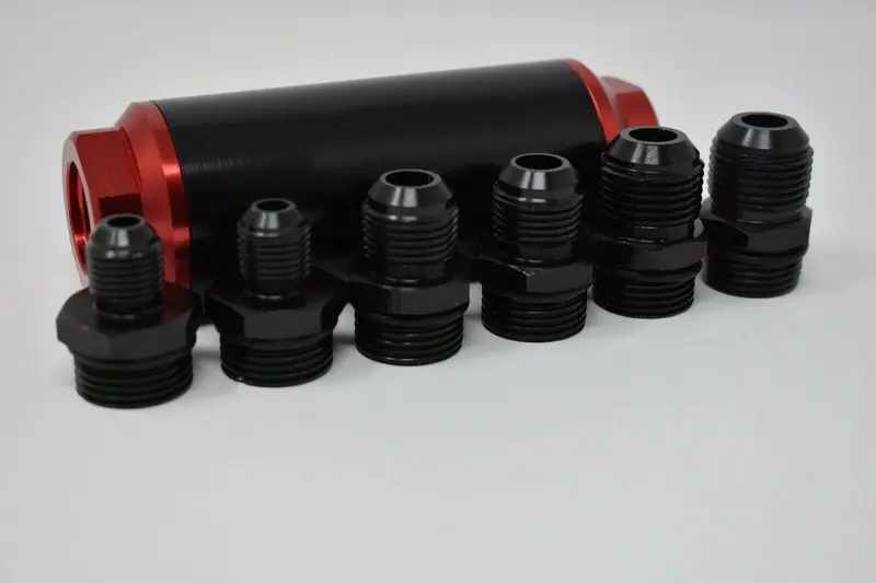 Universal Racing In-Line Fuel Filter With An 6 8 10 Fittings Adapter 50 Micron 1