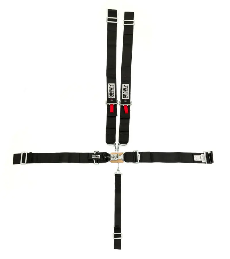 Crow 11014 Five-Point Racing Harness – Small Size, Black Latch-And-Pull Design 1