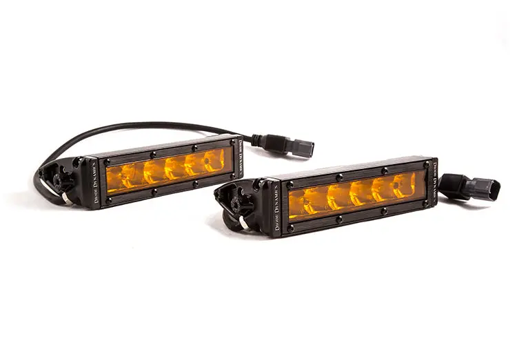 Diode Dynamics Dd5036P Ss6 Amber Led Light Bar – 6" Single-Row Straight, Pair 1