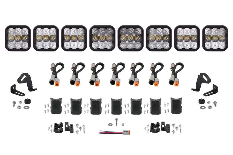 Diode Dynamics Ss5 Pro Crosslink Light Bar – 8-Pod Universal Mount, White Combo Beam Output 1