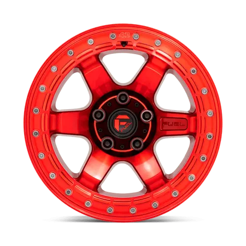 Fuel D123 Forged Alloy Wheel – 17X9", 6X5.5", Gloss Red With Red Ring (-15Mm Offset) 1