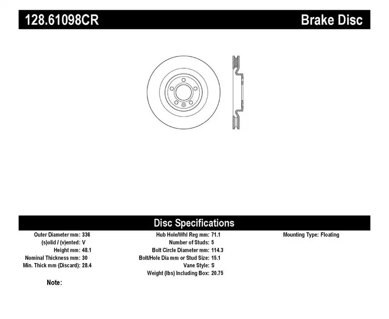 Stoptech Sport Cryo-Treated Cross-Drilled Brake Rotor – Front Right, Enhanced Durability 1